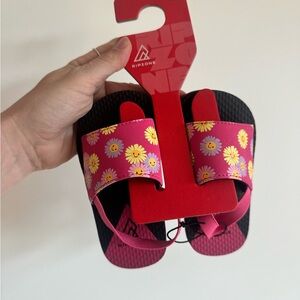Pink and Yellow Polka Dot Slide Sandals
